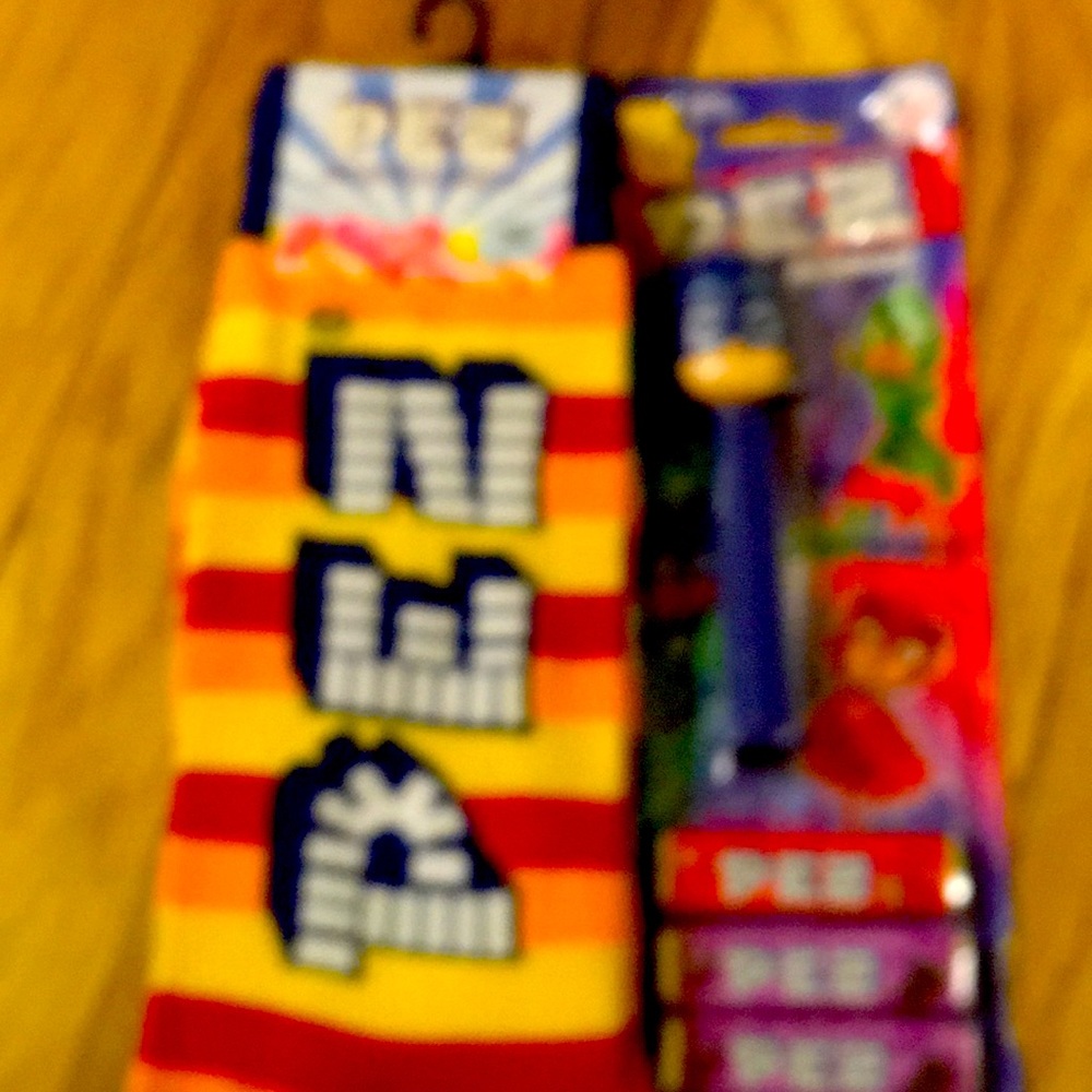 Pez socks 2 pairs 6-12 candy dispenser